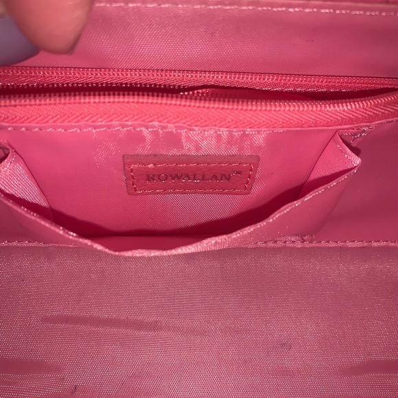 Rowallan Pink Shoulder Bag with Flap Closure and Metal Accents - Picture 7 of 9